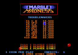 Marble Madness (set 1) Title Screen